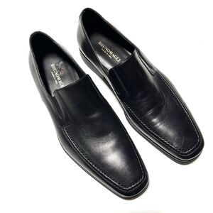 Bruno Magli Mens Leather Raging Slip On Loafers Size 11.5 Black